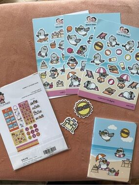 Hubman & Chubgirl Beach Birds Sticker Set